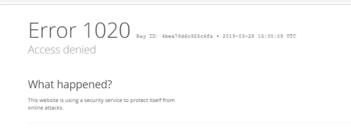 fix Error 1020